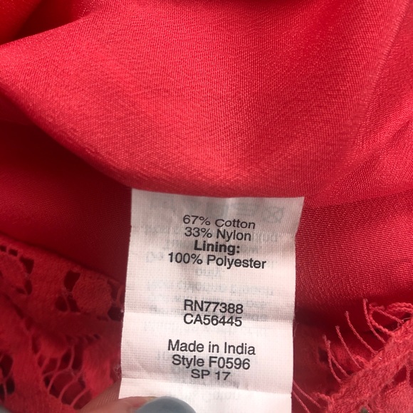 J. Crew Factory Women’s Short Sleeve Coral Lace Eyelet Top, Fully Lined, Size 2 - Picture 5 of 5